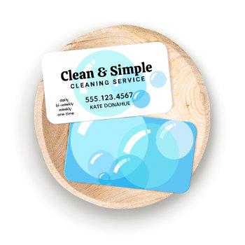 house cleaning soap bubbles business card