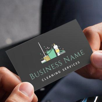 house keeping cleaning services social media maid  business card