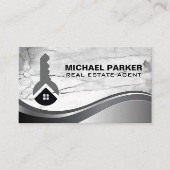 house key logo | marble stone business card