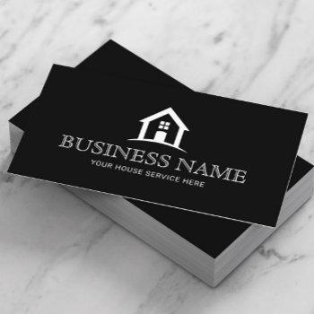 house logo real estate realtor house cleaning business card