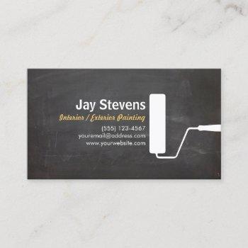 house painter black painting business business card
