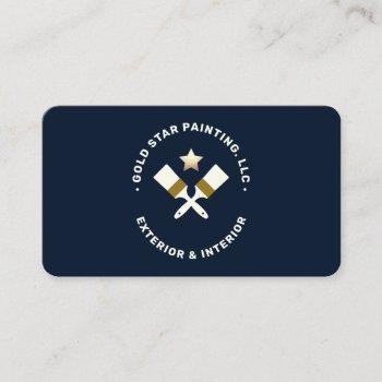 house painter crossed paint brushes business card