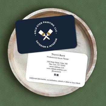 house painter crossed paint brushes business card