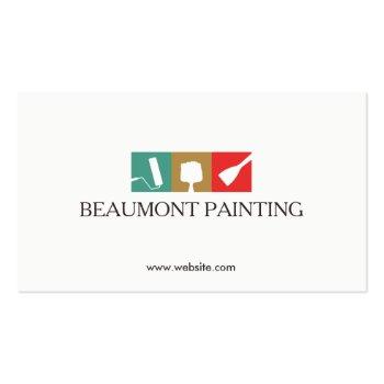 Small House Painter Painting Tools Logo Business Card Front View