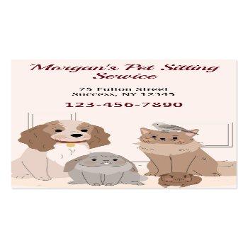 Small House Pets Sitting Service Business Cards Front View