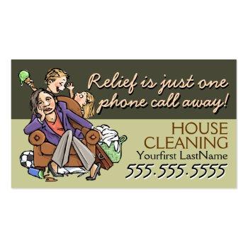 Small Housecleaning.maid Service.custom Text/color Business Card Front View