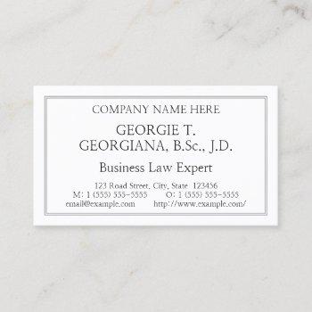 humble, professional attorney business card