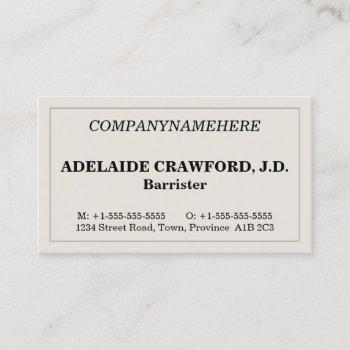 humble, simple business card