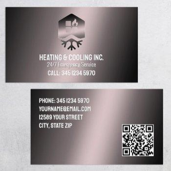 hvac heating and cooling qr business card