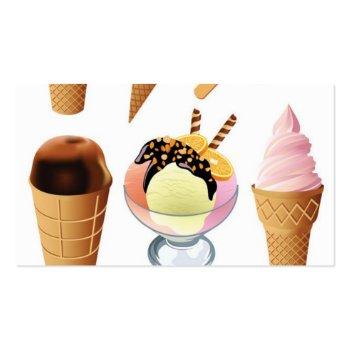 Small Ice Cream, Name, Address 1, Address 2, Contact ... Business Card Back View