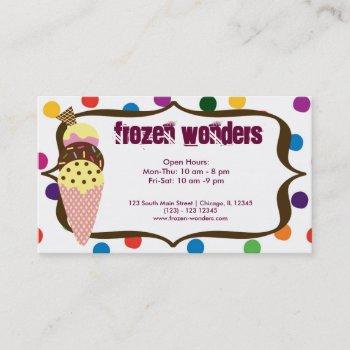 ice cream salon business card