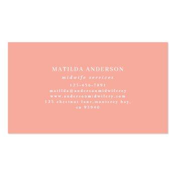 Small Illustrated Colorful + Floral Midwife Business Card Back View