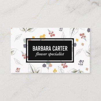 illustrative flowers floral elements business card