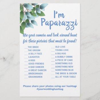 i'm paparazzi game card eucalyptus wedding flyer