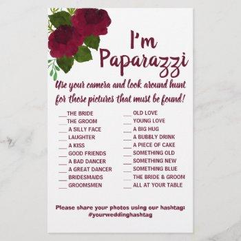 i'm paparazzi game card red flower wedding flyer