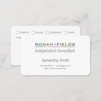 independent consultant biz cards with checkboxes