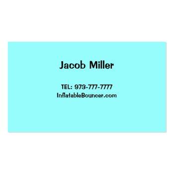 Small Inflatable Bouncer Business Cards Back View