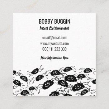 insect spider bug control exterminator template square business card