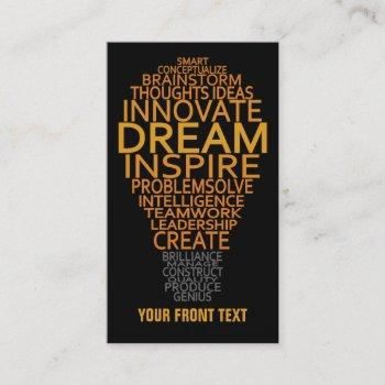 inspirational light bulb custom business cards