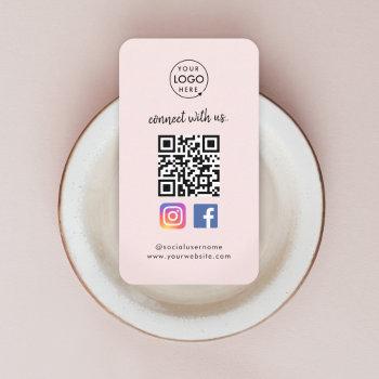 instagram facebook qr code | social media pink business card