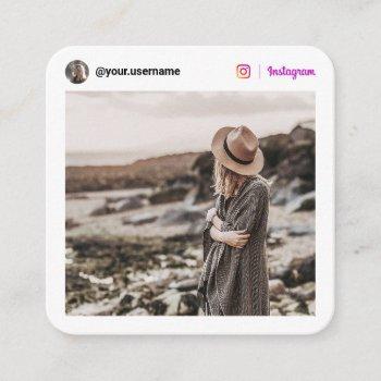 instagram modern photo social media minimal white calling card