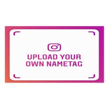 Small Instagram Nametag Photo Modern Social Media Trendy Calling Card Front View