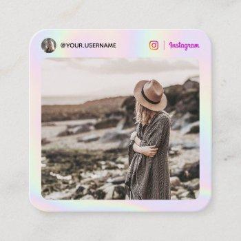 instagram photo modern holographic pastel rainbow calling card