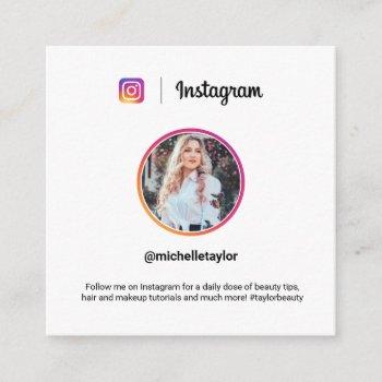 instagram photo trendy social media modern white calling card