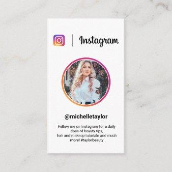 instagram photo trendy social media modern white calling card