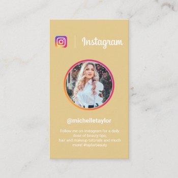 instagram photo trendy social media modern yellow calling card