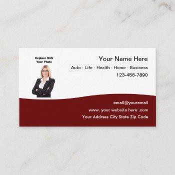 insurance agent photo business cards template