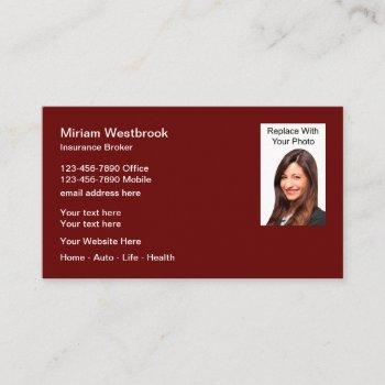 insurance agent photo template business cards