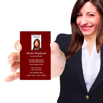 insurance agent photo template business cards 