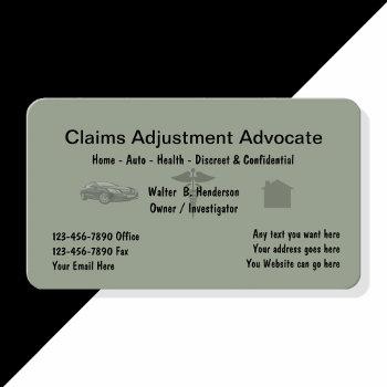 insurance claims adjuster business card