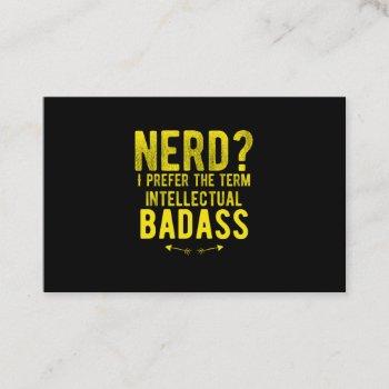 intellectual nerd badass funny quotes yellow business card