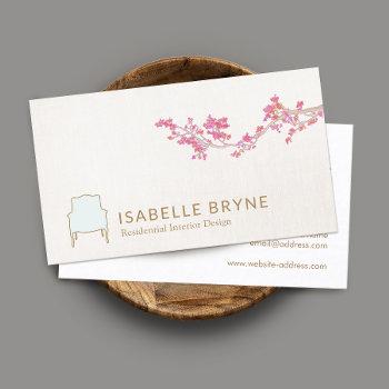 interior design french chair staging decorator business card