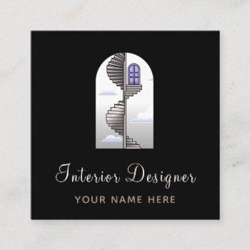 interior designer designer decorator creative fun square business card
