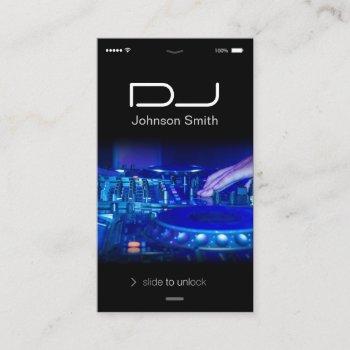 iphone ios style - turntable scratching music dj business card