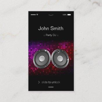 Small Iphone Ios Style - Unique And Stylish Party Dj Business Card Front View