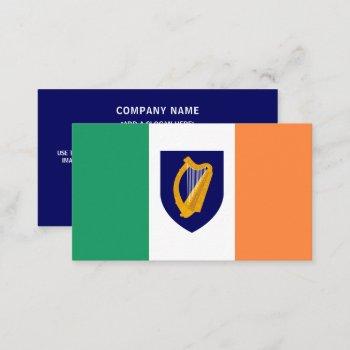 irish flag & coat of arms, republic of ireland business card