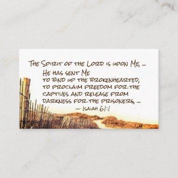 isaiah 61:1 the spirit of the lord is upon me business card
