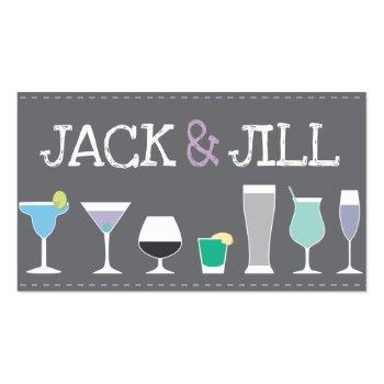 Small Jack And Jill Tickets - Bar Drinks In Gray Front View