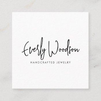 jewelry designer script signature square business card