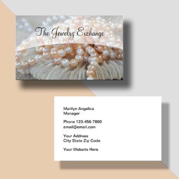 jewelry store pearls theme business card