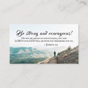 joshua 1:9 be strong and courageous bible verse business card