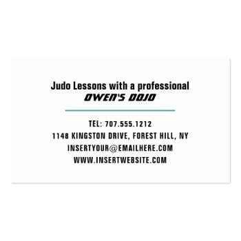 Small Judo Design, Sensei Business Card Back View