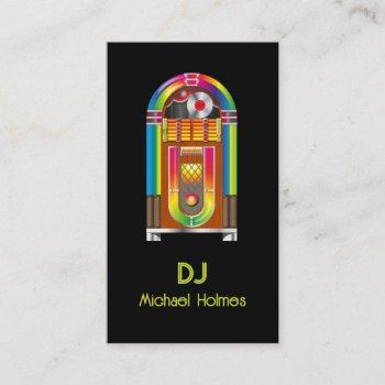 jukebox dj music black business card