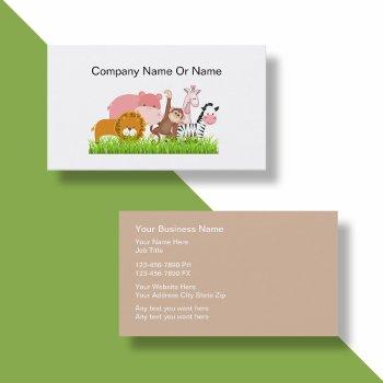 jungle animal business cards