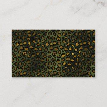 jungle green yellow cheetah leopard pattern business card