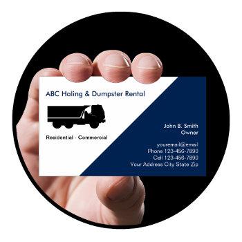 junk removal and dumpster business cards